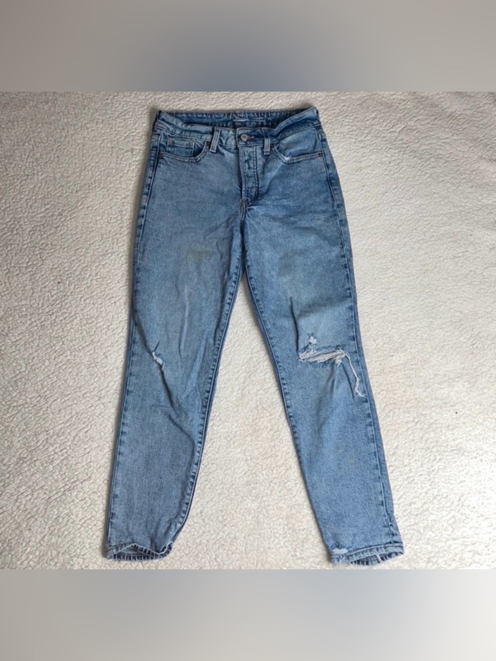 Old Navy Jeans Distressed Denim OG Straight High Rise secret slim pockets Size 2